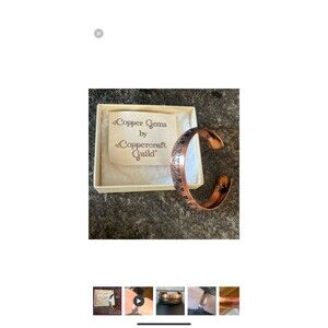 Vintage  Copper Gems by Copper  Craft Guild Cuff Bracelet Southwestern Style